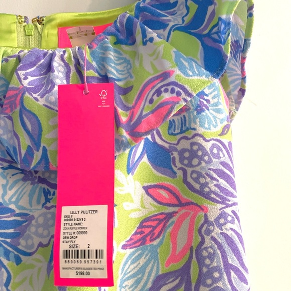 Lilly Pulitzer Romper Dress Zoya Ruffle NWT - Picture 3 of 3